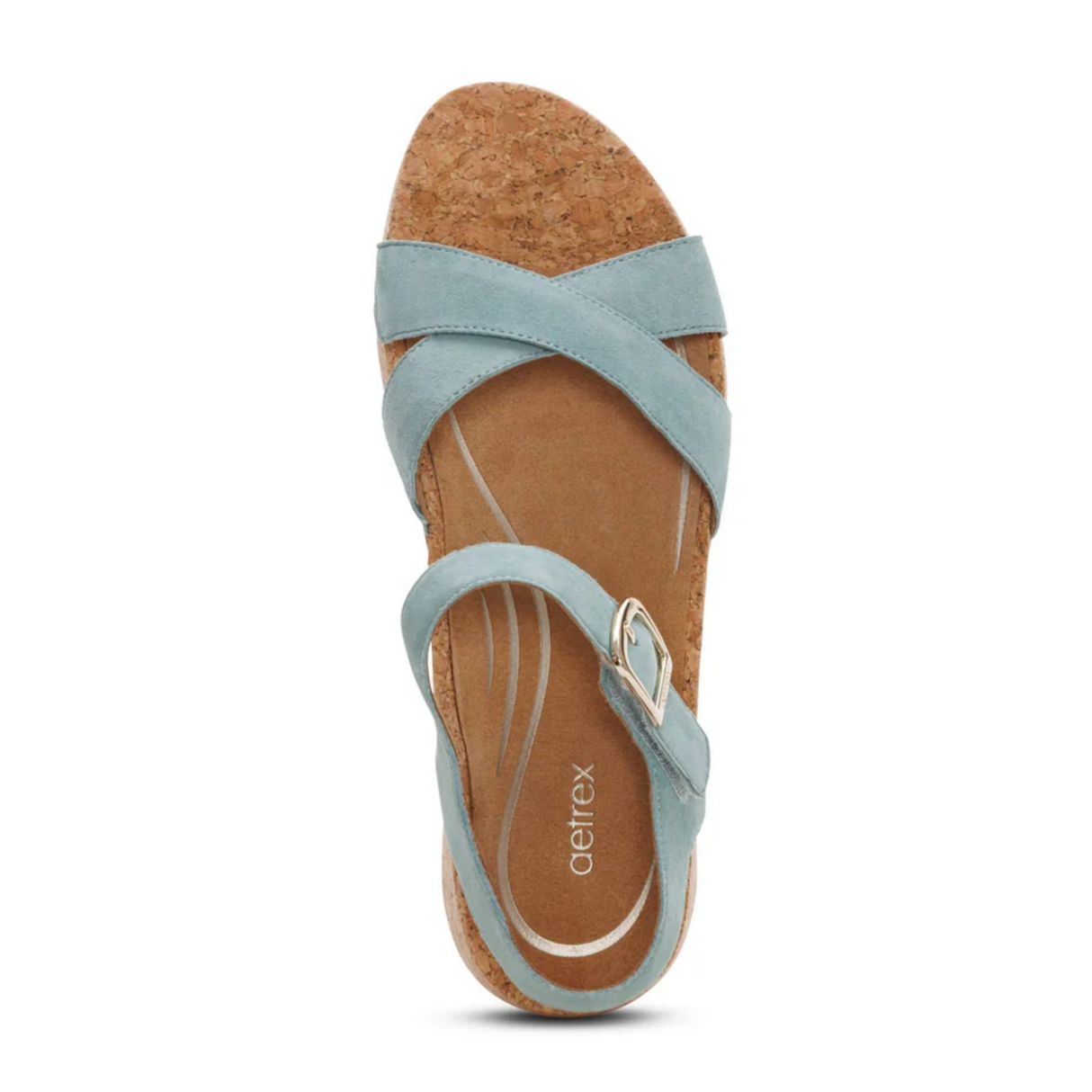 Aetrex Flora Wedge Sandal (Women) - Sage Sandal - Heel/Wedge - The Heel Shoe Fitters