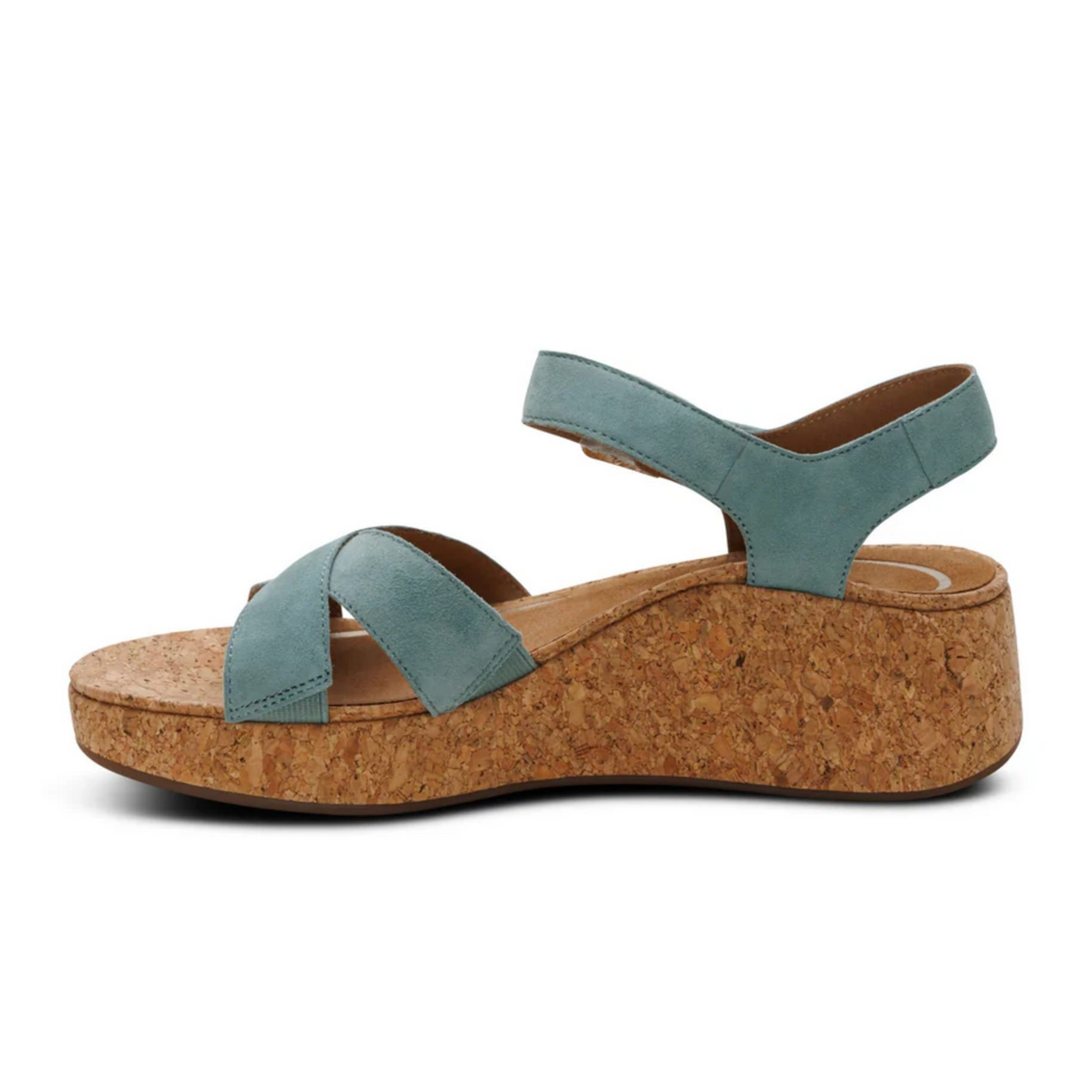 Aetrex Flora Wedge Sandal (Women) - Sage Sandal - Heel/Wedge - The Heel Shoe Fitters