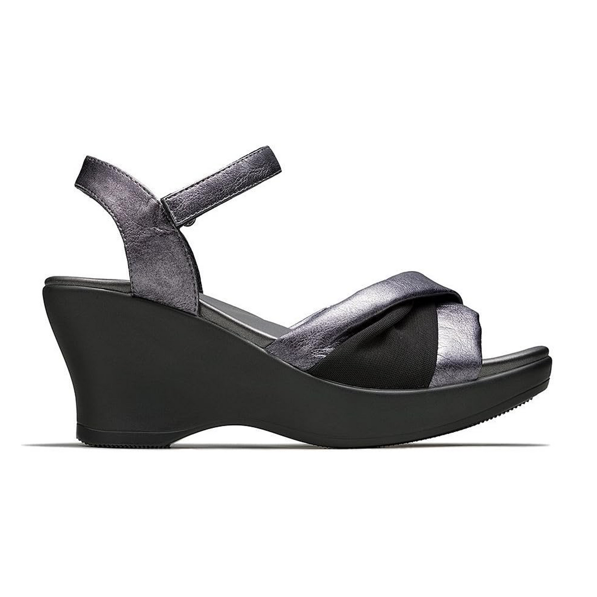 Akaishi Miwa Wedge Sandal (Women) - Silver Sandal - Heel/Wedge - The Heel Shoe Fitters