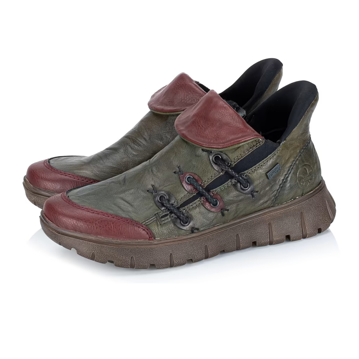 Rieker N1353 Heike Ankle Boot (Women) - Wine/Efeu/Antik Boots - Casual - Low - The Heel Shoe Fitters