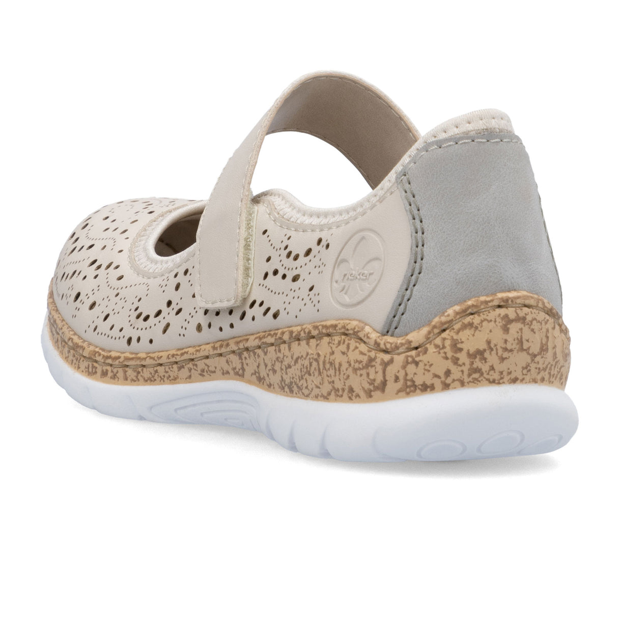 Rieker Nikita N4299 Sneaker (Women) - Perle/Cement Athletic - Casual - Slip On - The Heel Shoe Fitters