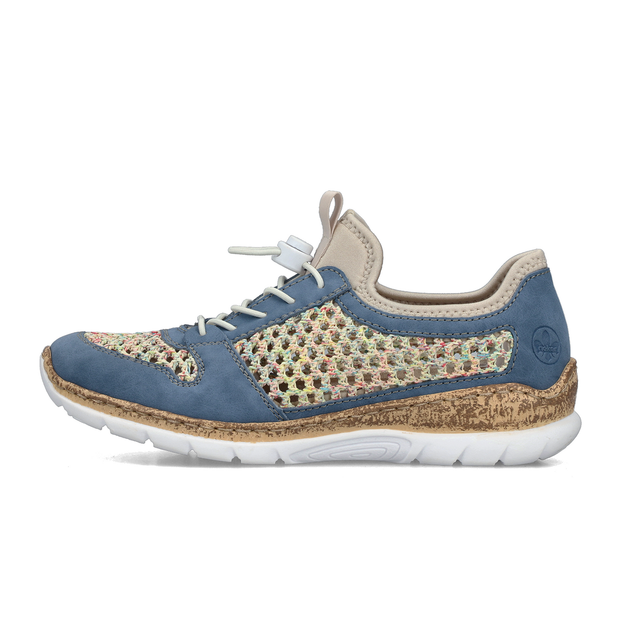 Rieker Nikita G6 Sneaker (Women) - Bleu/Pastell/Perlcreme Athletic - Casual - Lace Up - The Heel Shoe Fitters
