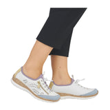 Rieker Nikita N42K6-80 Sneaker (Women) - Aqua/Weiss/Sun Athletic - Casual - Lace Up - The Heel Shoe Fitters