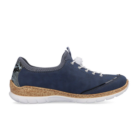 Rieker Nikita N42T0-14 (Women) - Jeans/Bleu/Marine Athletic - Casual - Lace Up - The Heel Shoe Fitters