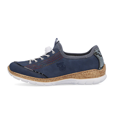 Rieker Nikita N42T0-14 (Women) - Jeans/Bleu/Marine Athletic - Casual - Lace Up - The Heel Shoe Fitters