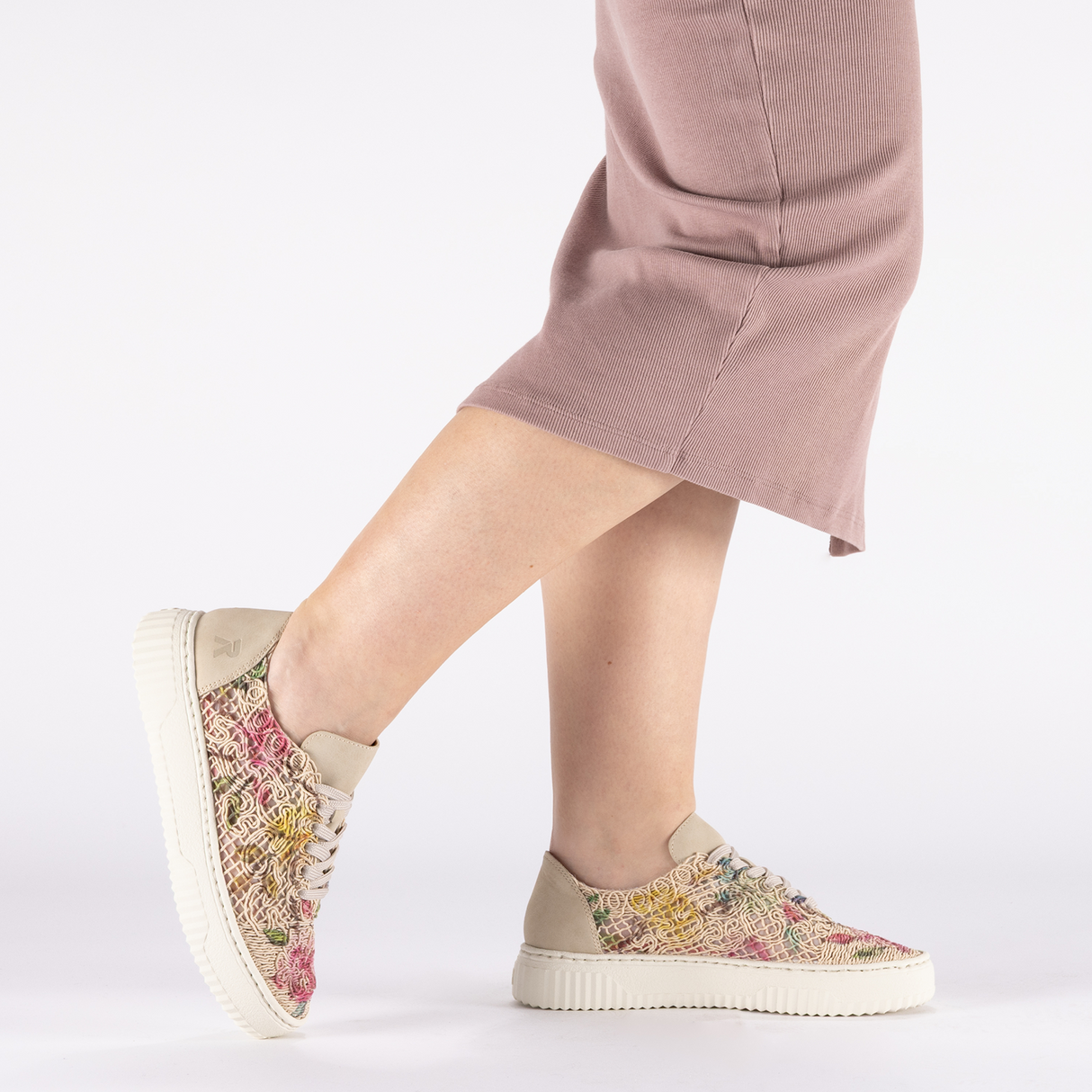 Rieker Enya 19 Sneaker (Women) - Ginger/Pink Multi Athletic - Casual - Lace Up - The Heel Shoe Fitters
