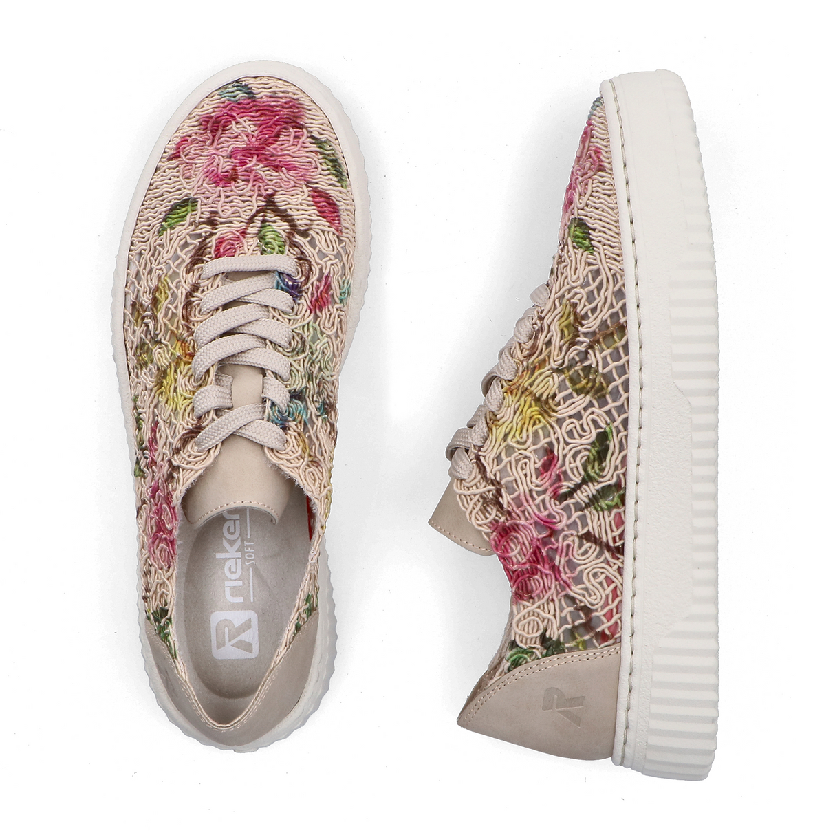 Rieker Enya 19 Sneaker (Women) - Ginger/Pink Multi Athletic - Casual - Lace Up - The Heel Shoe Fitters