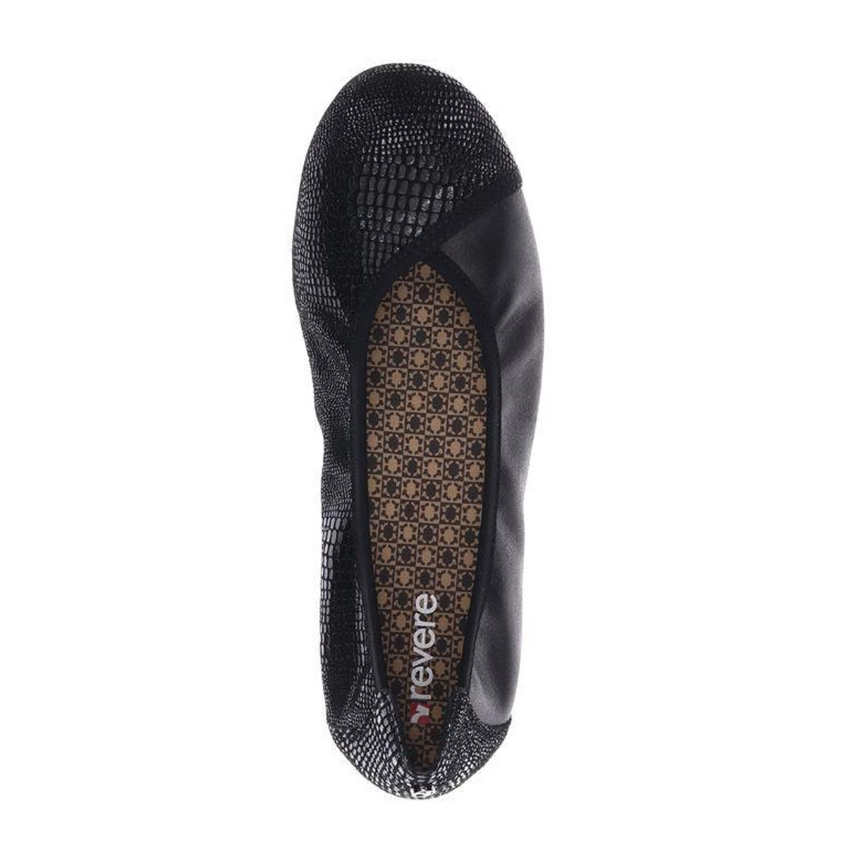 Revere Nairobi Ballet Flat (Women) - Black Lizard Dress-Casual - Flat - The Heel Shoe Fitters