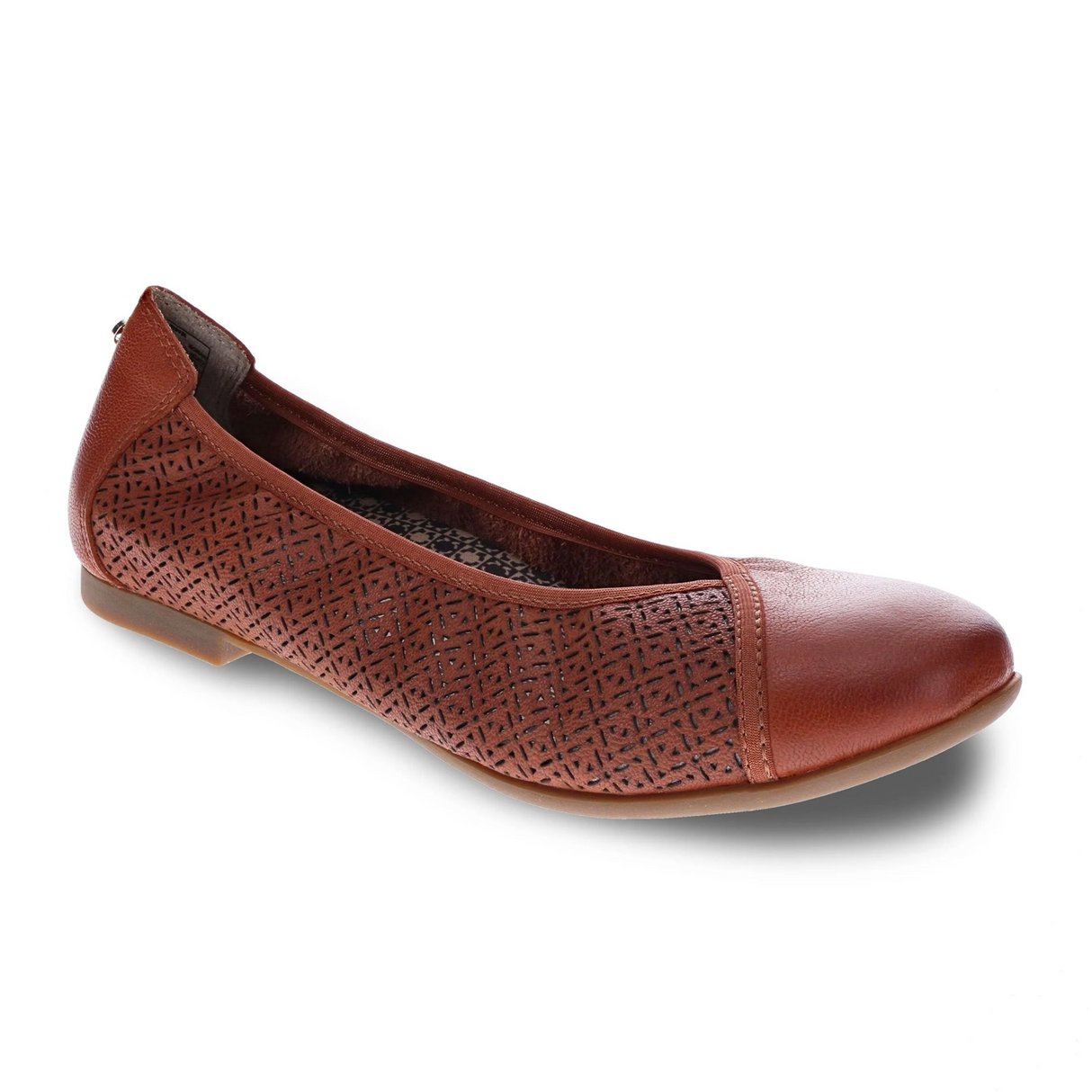 Revere Nairobi Ballet Flat (Women) - Cognac Lazer Dress-Casual - Flat - The Heel Shoe Fitters