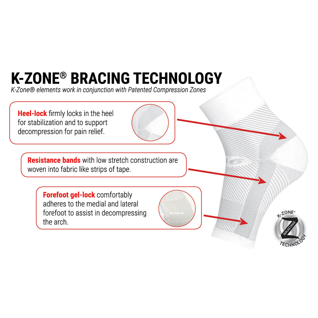 OS1st DS6 Nighttime PF Treatment Sleeve (Unisex) - White Accessories - Socks - Performance - The Heel Shoe Fitters