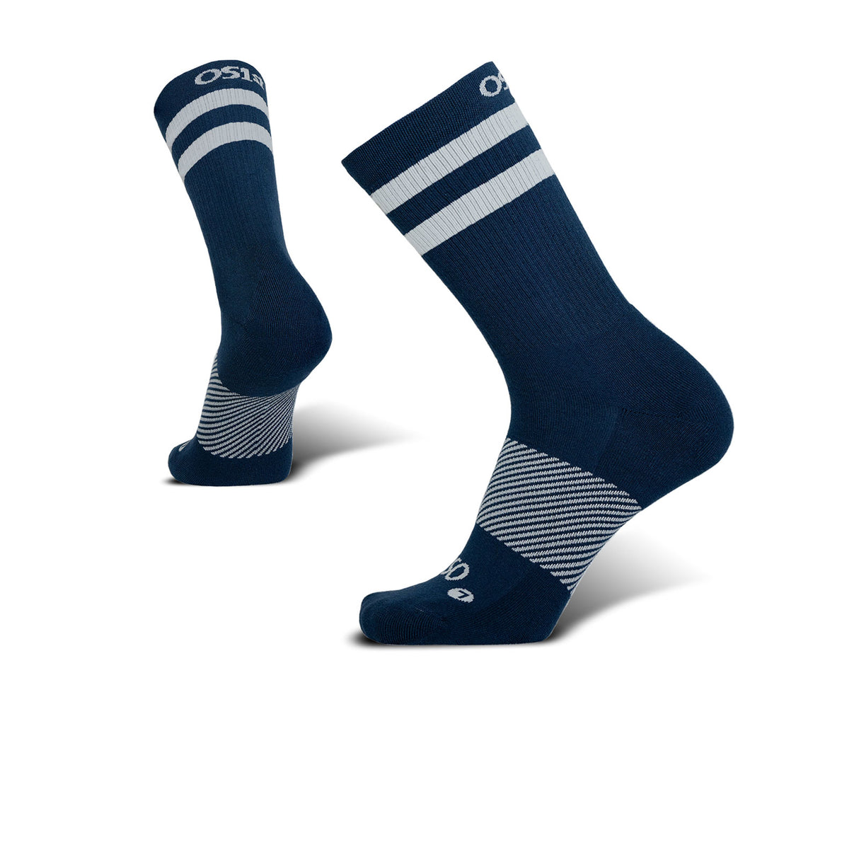 OS1st Wicked Comfort Crew Sock (Unisex) - Navy/Silver Stripes Accessories - Socks - Performance - The Heel Shoe Fitters