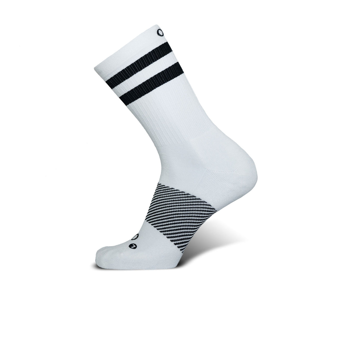 OS1st Wicked Comfort Crew Sock (Unisex) - White/Black Stripes Accessories - Socks - Performance - The Heel Shoe Fitters