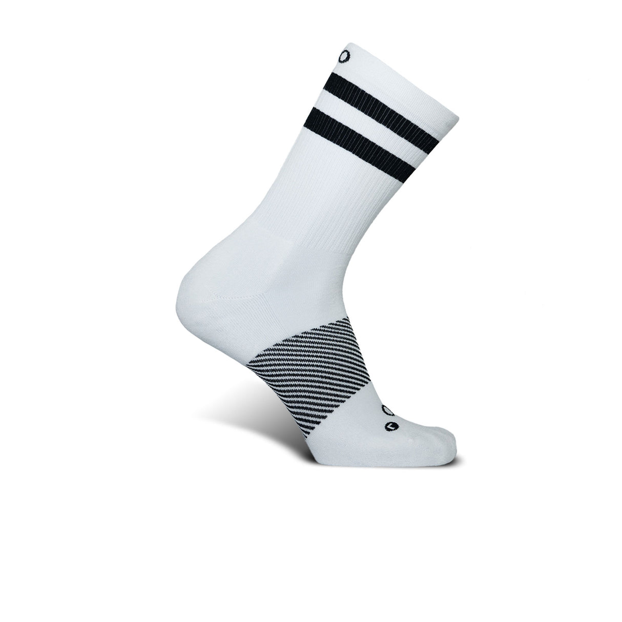 OS1st Wicked Comfort Crew Sock (Unisex) - White/Black Stripes Accessories - Socks - Performance - The Heel Shoe Fitters