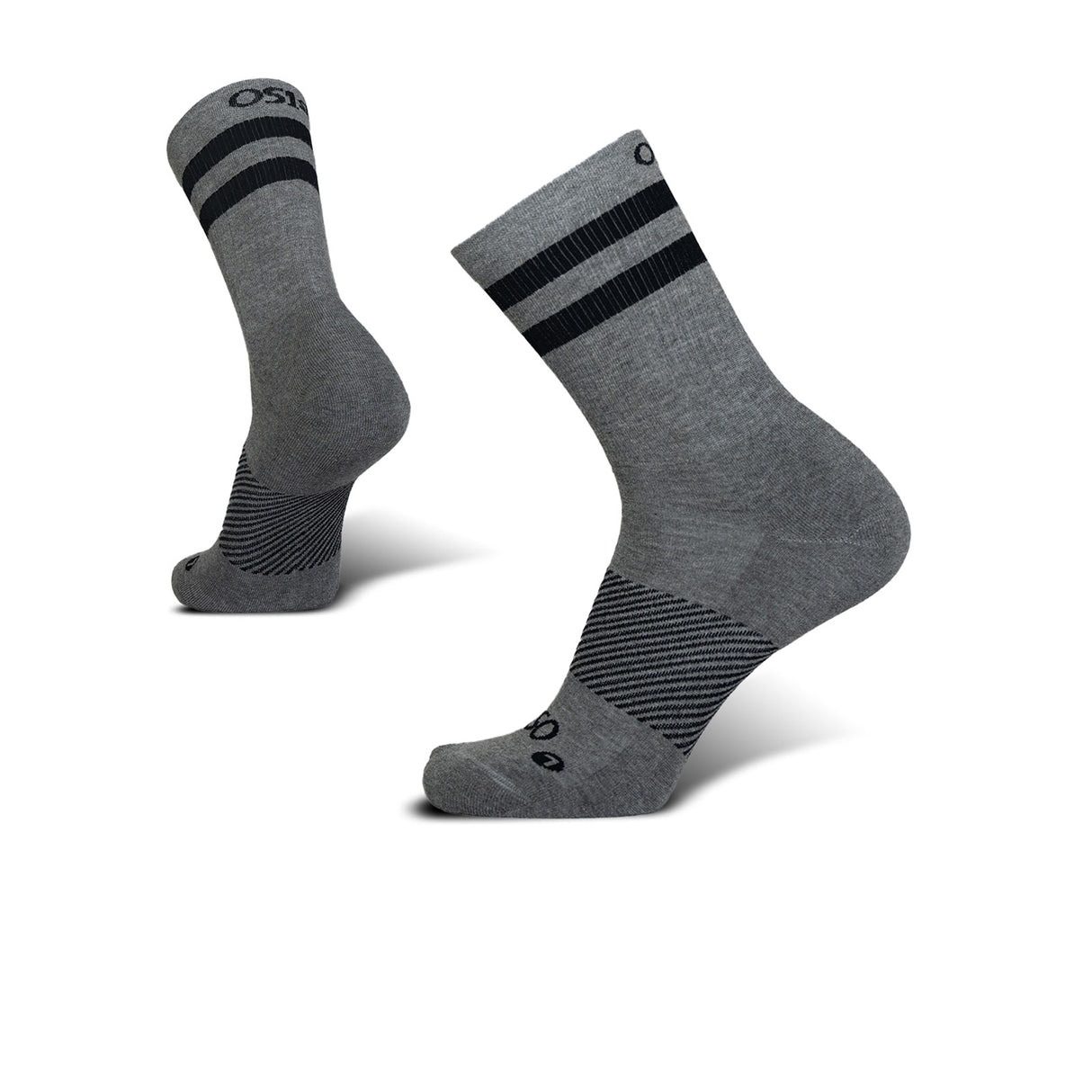 OS1st Wicked Comfort Crew Sock (Unisex) - Charcoal/Black Stripes Accessories - Socks - Performance - The Heel Shoe Fitters