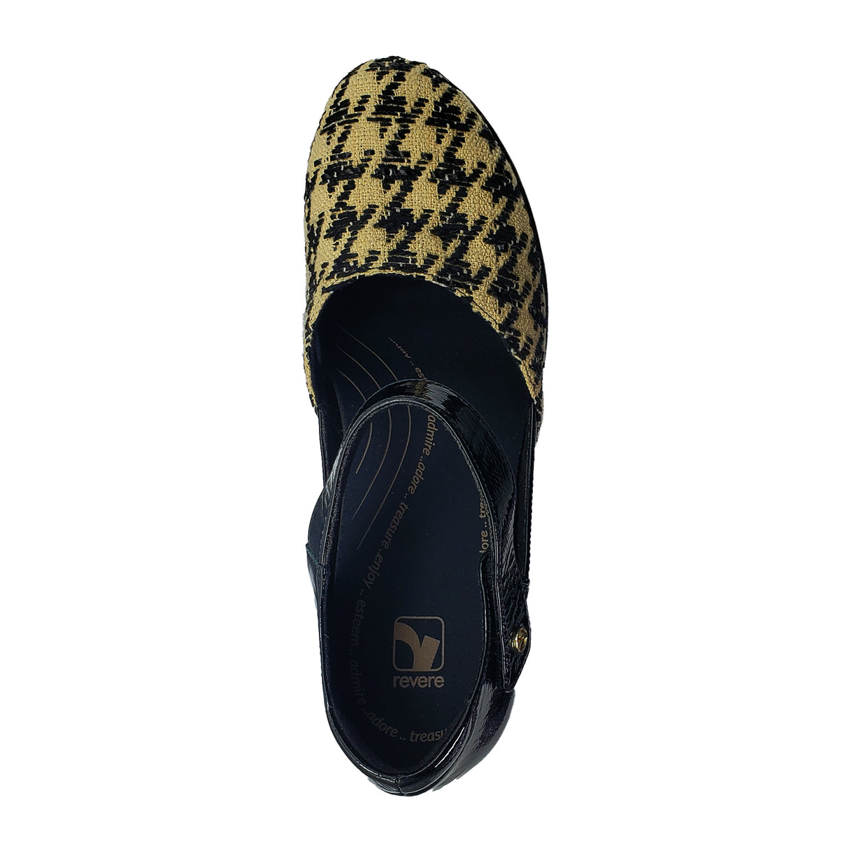 Revere Osaka Wedge Sandal (Women) - Houndstooth Dress-Casual - Flat - The Heel Shoe Fitters