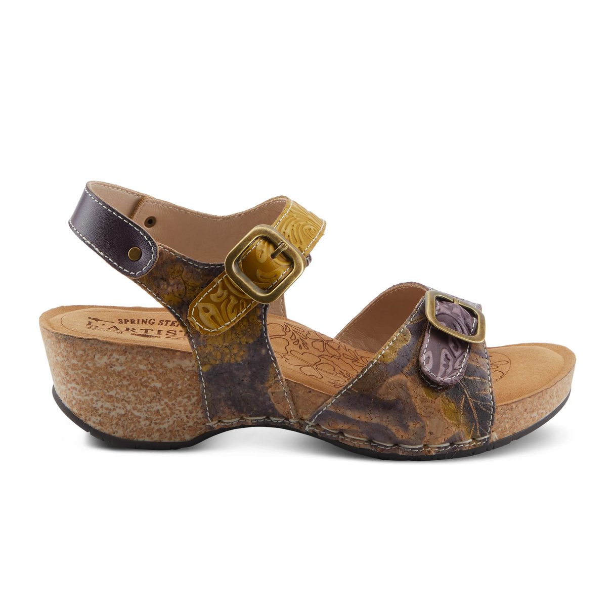 L'Artiste Osuna Wedge Sandal (Women) - Purple Multi Sandal - Heel/Wedge - The Heel Shoe Fitters