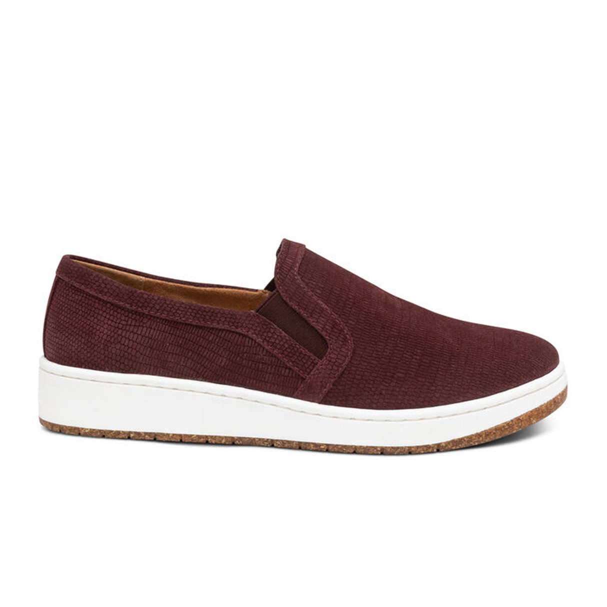 Aetrex Kenzie Slip On (Women) - Burgundy Croc Dress-Casual - Slip On - The Heel Shoe Fitters