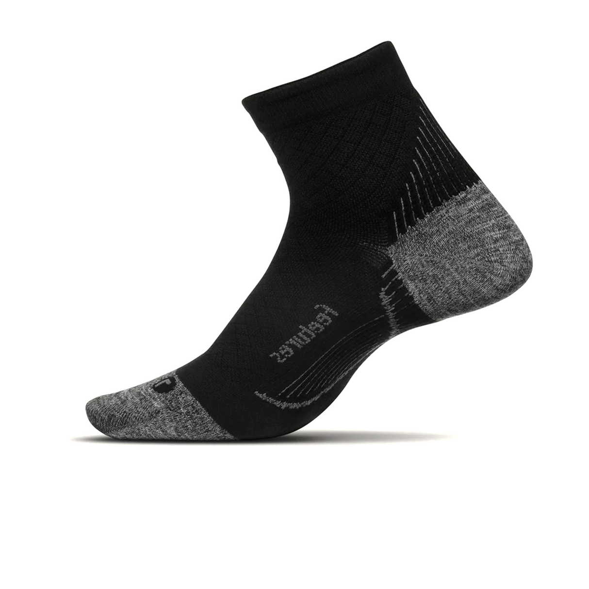 Feetures PF20159 Plantar Fasciitis Relief Light Cushion Quarter Sock (Unisex) - Black Accessories - Socks - Performance - The Heel Shoe Fitters