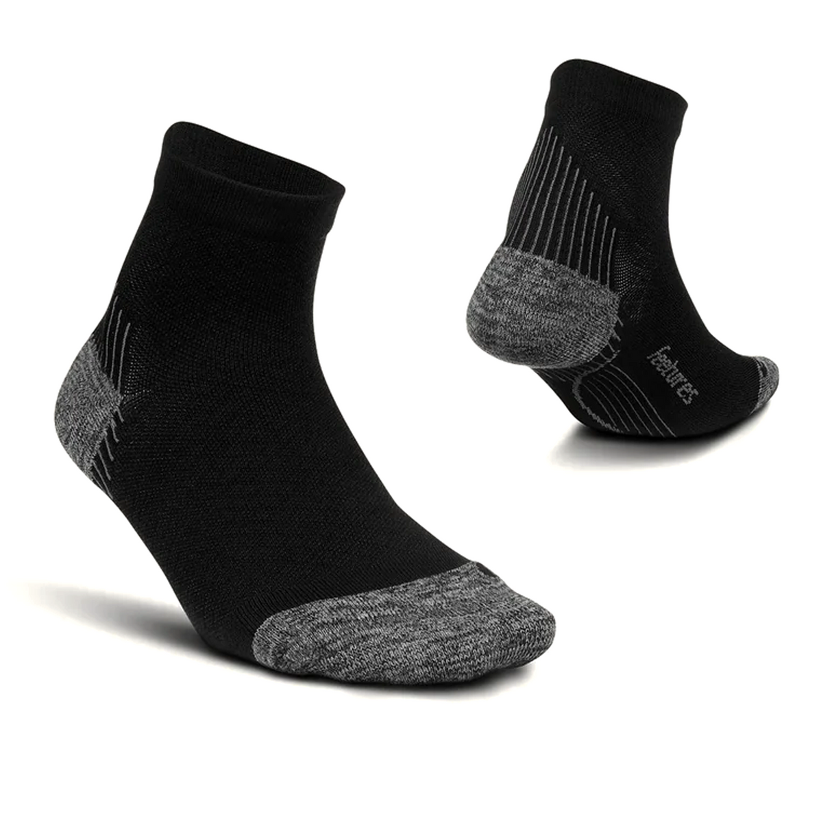 Feetures PF20159 Plantar Fasciitis Relief Light Cushion Quarter Sock (Unisex) - Black Accessories - Socks - Performance - The Heel Shoe Fitters