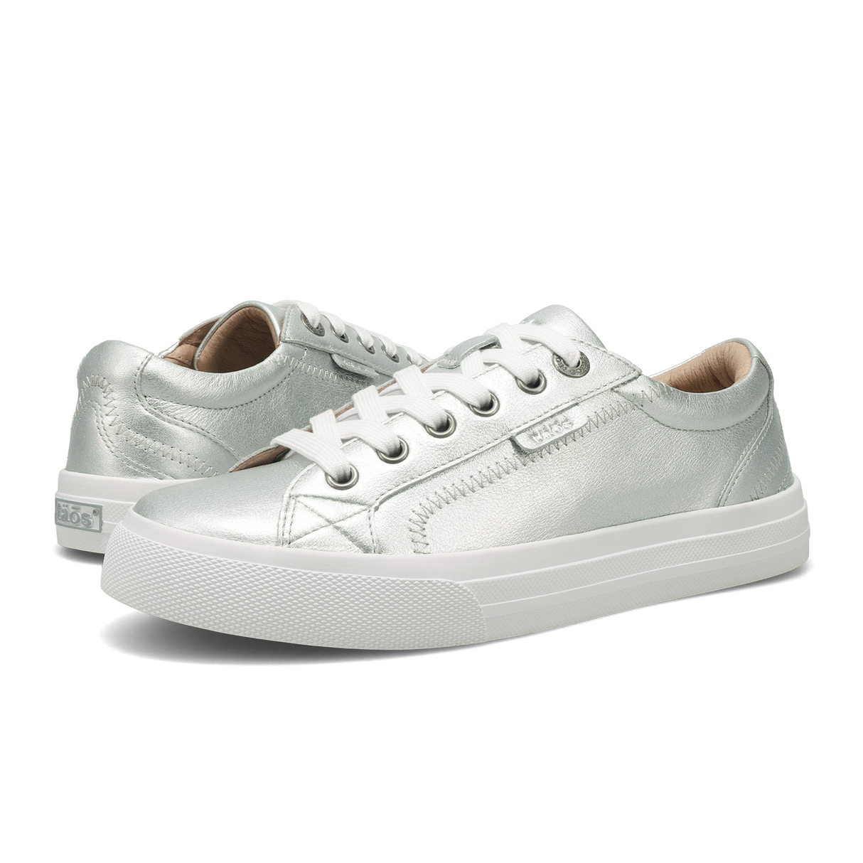 Taos Plim Soul Lux Sneaker (Women) - Silver Athletic - Casual - Lace Up - The Heel Shoe Fitters