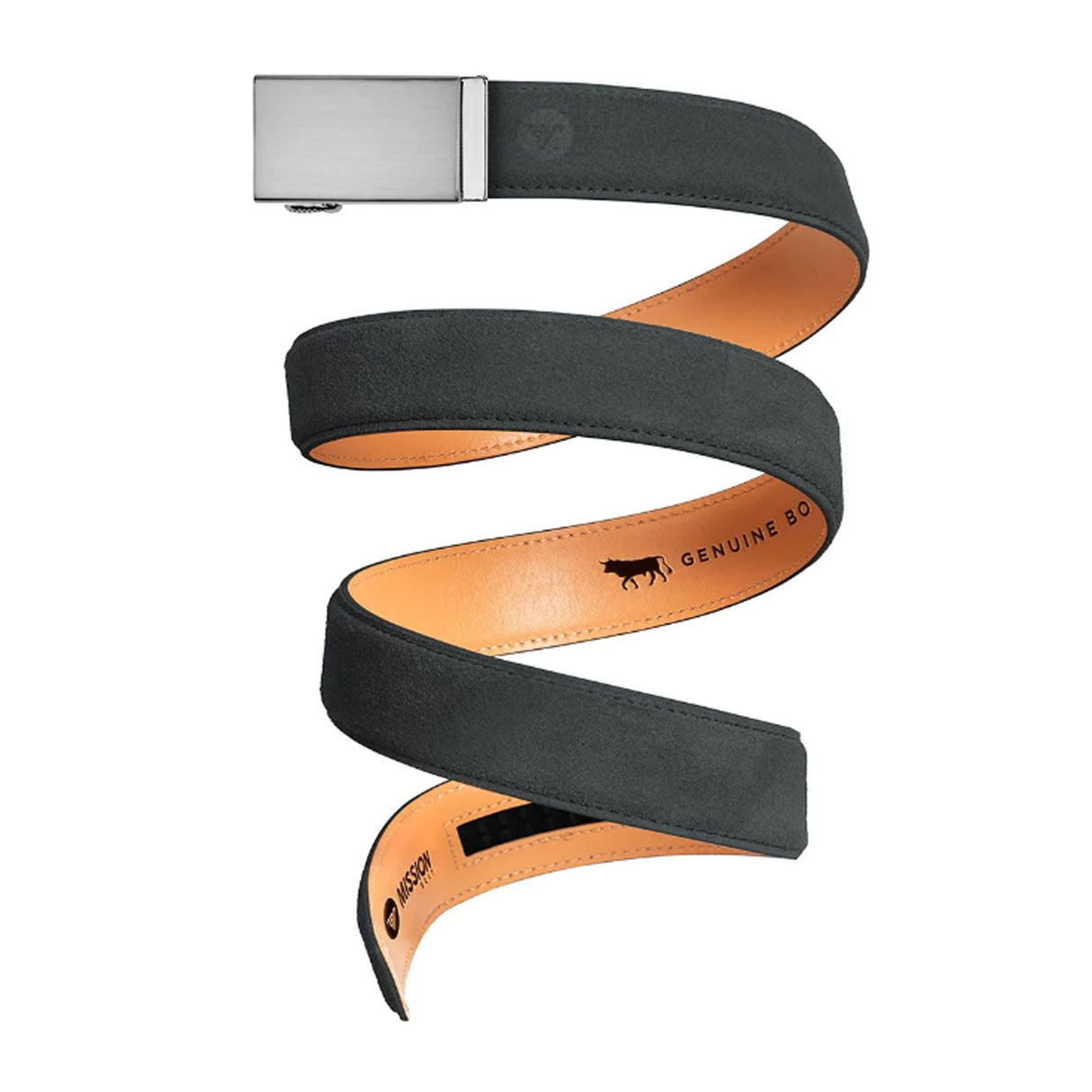 Mission Belts Suede Belt (Men) - Steel/Charcoal Suede Accessories - Belts - Non-Leather - The Heel Shoe Fitters