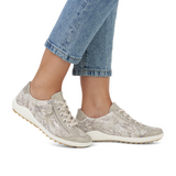 Remonte Liv R1402-62 Sneaker (Women) - Perle/Beige Metallic Athletic - Casual - Lace Up - The Heel Shoe Fitters