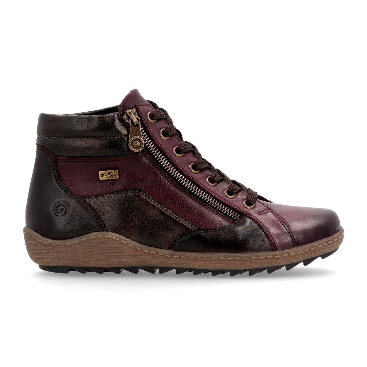 Remonte Liv R1458-35 Sneaker Boot (Women) - Vino/Havanna Athletic - Casual - Lace Up - The Heel Shoe Fitters