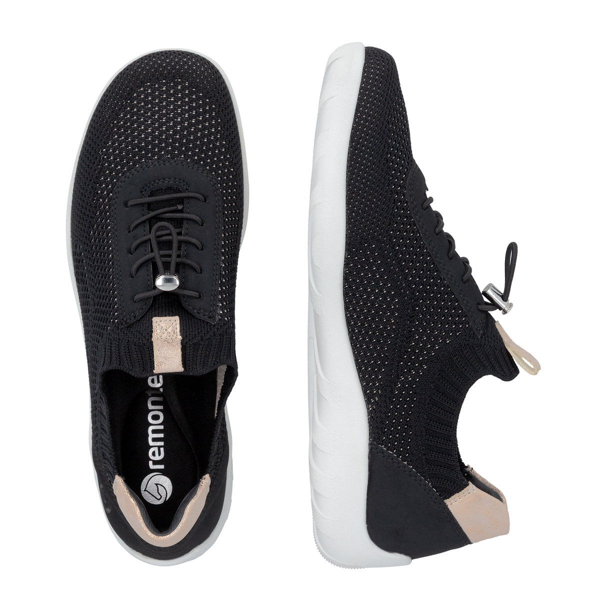 Remonte Liv 20 Sneaker (Women) - Black Athletic - Casual - Lace Up - The Heel Shoe Fitters