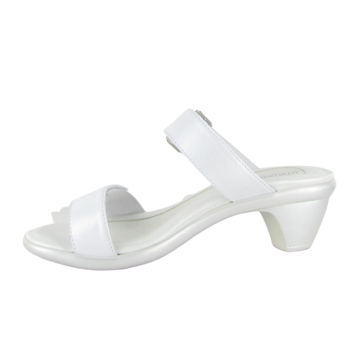 Naot Recent Heeled Slide Sandal (Women) - White Pearl Leather Sandal - Heel/Wedge - The Heel Shoe Fitters