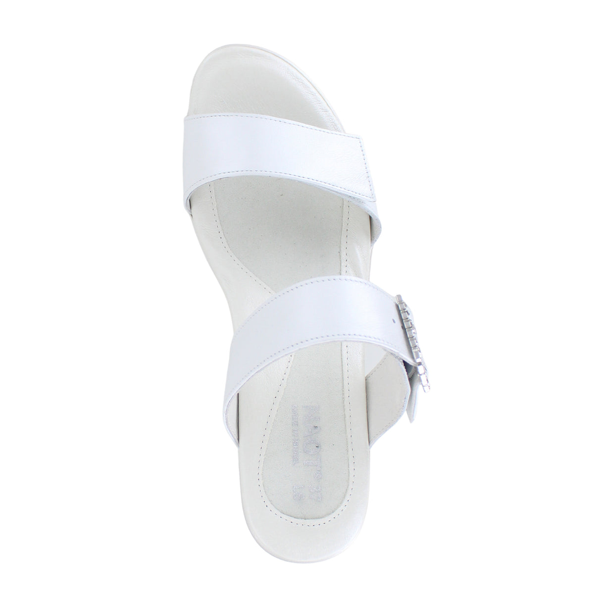 Naot Recent Heeled Slide Sandal (Women) - White Pearl Leather Sandal - Heel/Wedge - The Heel Shoe Fitters