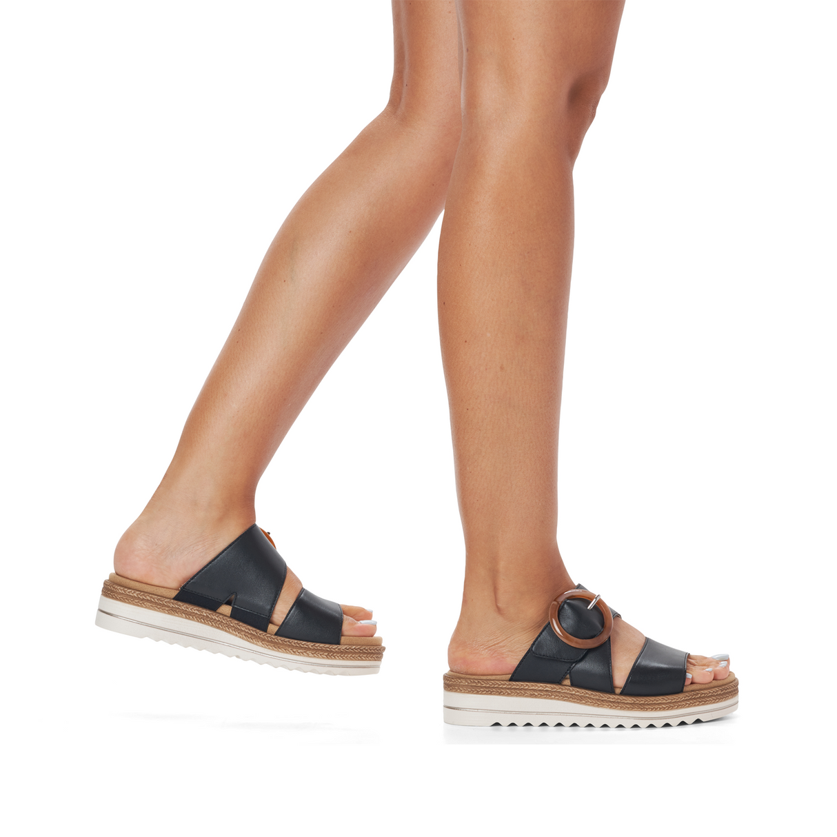 Remonte Jocelyn D0Q51-00 Slide Sandal (Women) - Black/Black Sandal - Slide - The Heel Shoe Fitters