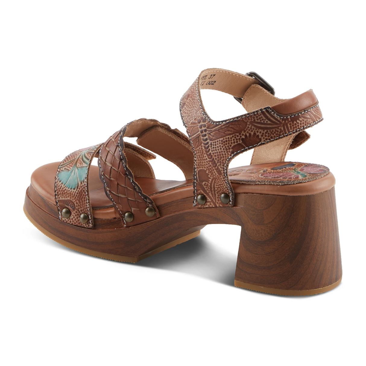 L'Artiste Retropel Wedge Sandal (Women) - Brown Multi Sandal - Heel/Wedge - The Heel Shoe Fitters
