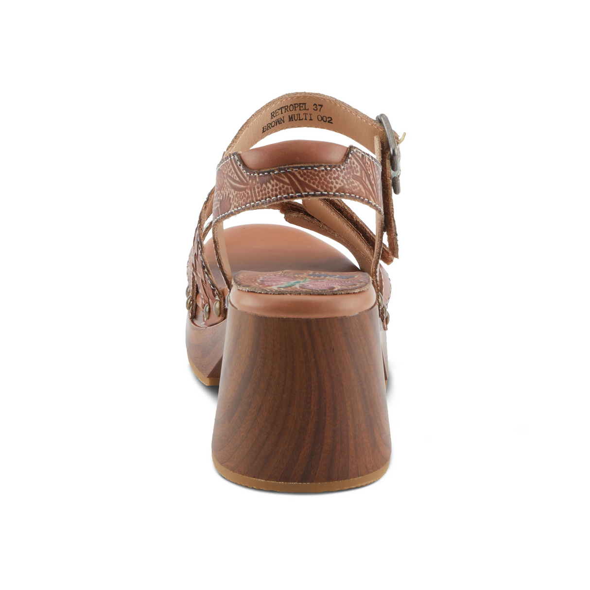 L'Artiste Retropel Wedge Sandal (Women) - Brown Multi Sandal - Heel/Wedge - The Heel Shoe Fitters
