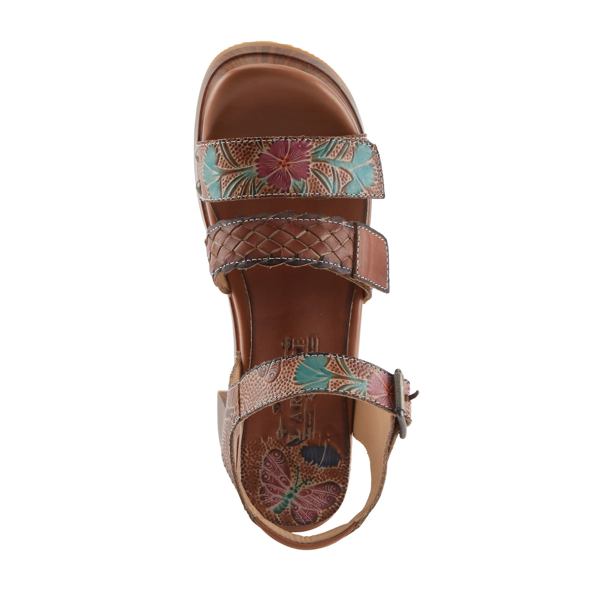 L'Artiste Retropel Wedge Sandal (Women) - Brown Multi Sandal - Heel/Wedge - The Heel Shoe Fitters