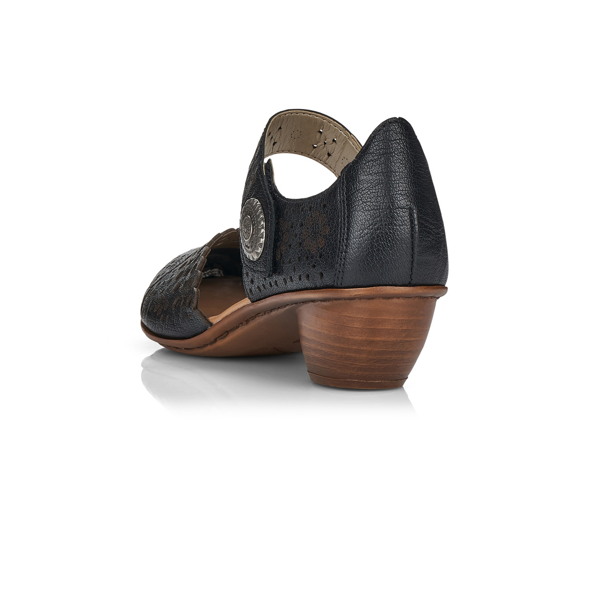 Rieker Mirjam 43753-00 Heeled Sandal (Women) - Black Dress-Casual - Heels - The Heel Shoe Fitters