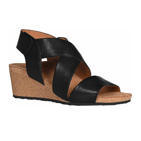 Salvia Robyn Wedge Sandal (Women) - Black Sheep Nappa Sandals - Heel/Wedge - The Heel Shoe Fitters