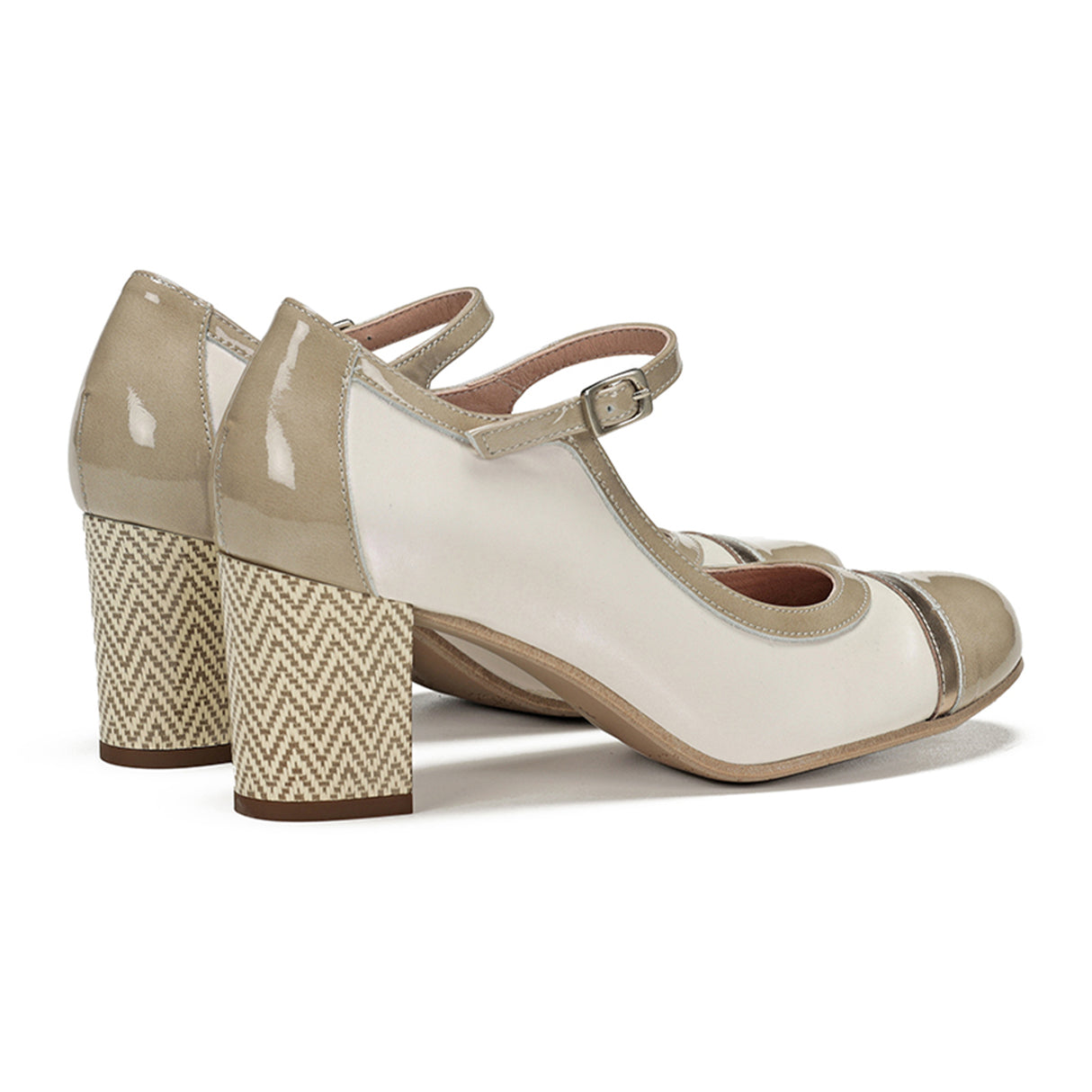 Dorking Rodin D9092 Heeled Mary Jane (Women) - Lamin Crema Dress-Casual - Heels - The Heel Shoe Fitters