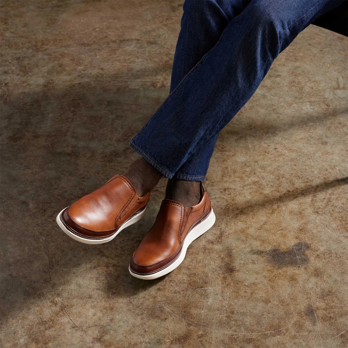 Samuel Hubbard Rafael Hybrid Slip On (Men) - Tan Leather Dress-Casual - Slip On - The Heel Shoe Fitters