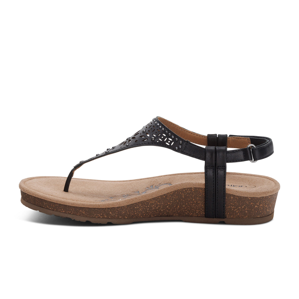 Aetrex Evelyn Backstrap Sandal (Women) - Black Sandal - Backstrap - The Heel Shoe Fitters