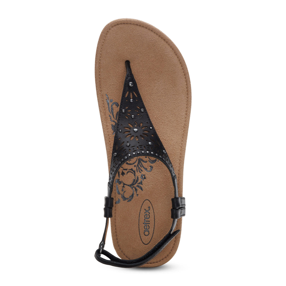 Aetrex Evelyn Backstrap Sandal (Women) - Black Sandal - Backstrap - The Heel Shoe Fitters