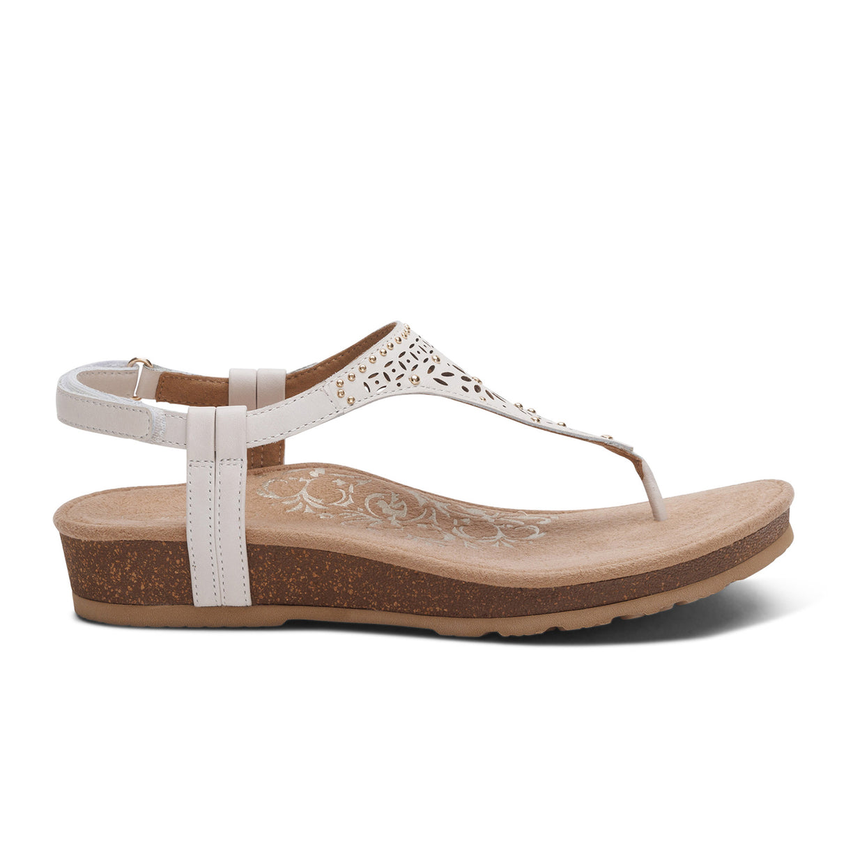Aetrex Evelyn Backstrap Sandal (Women) - Ivory Sandal - Backstrap - The Heel Shoe Fitters