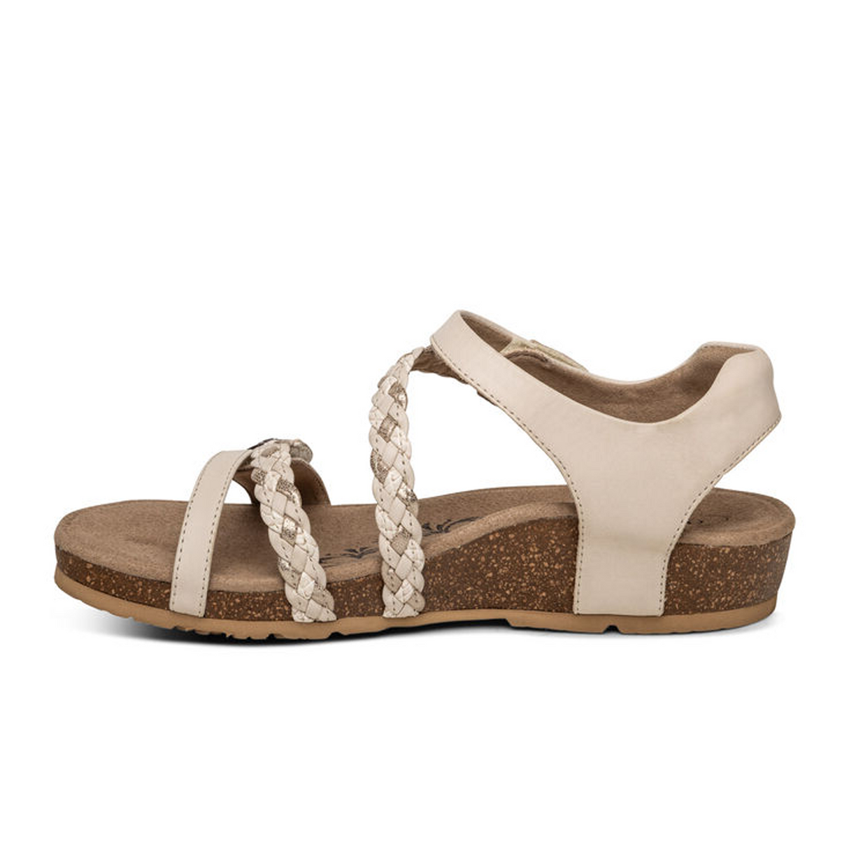 Aetrex Jillian Braided Backstrap Sandal (Women) - Ivory Sandal - Backstrap - The Heel Shoe Fitters