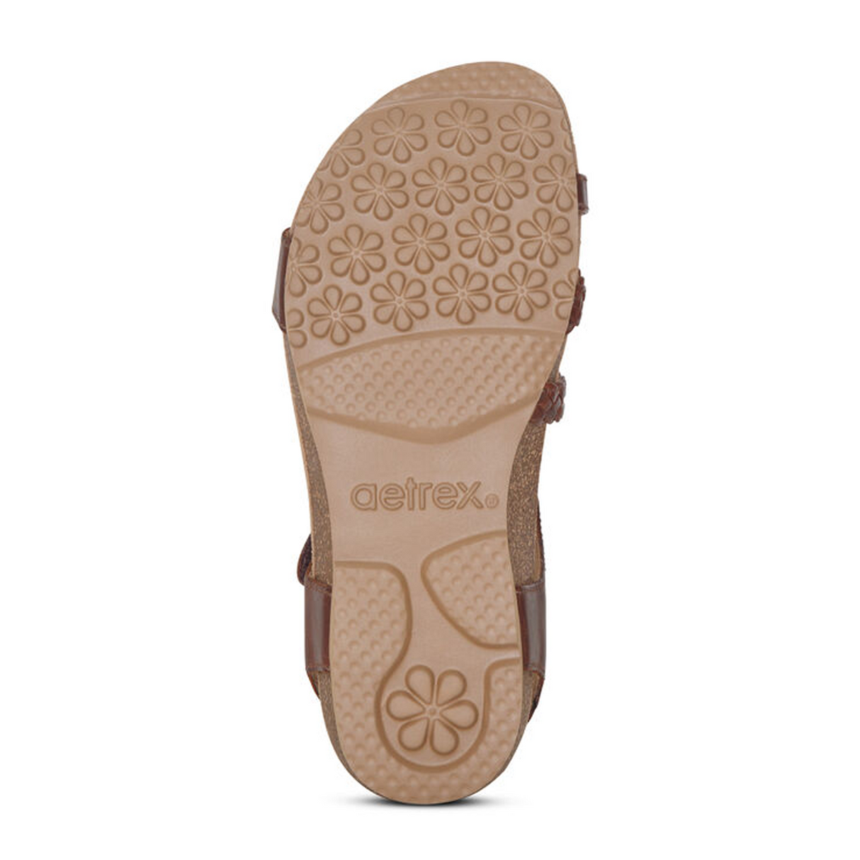 Aetrex Jillian Braided Backstrap Sandal (Women) - Walnut Sandal - Backstrap - The Heel Shoe Fitters
