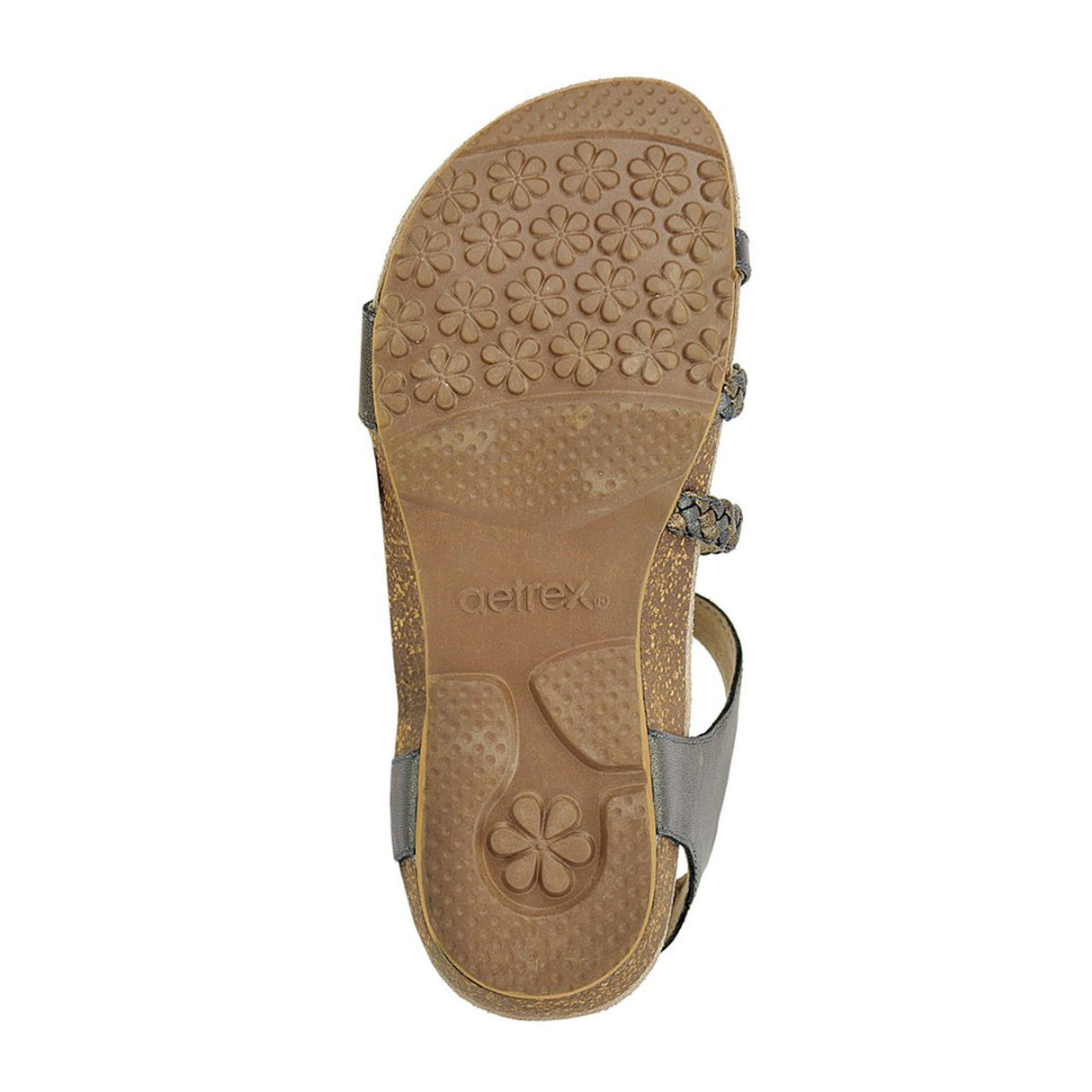 Aetrex Jillian Braided Backstrap Sandal (Women) - Gunmetal Sandal - Backstrap - The Heel Shoe Fitters