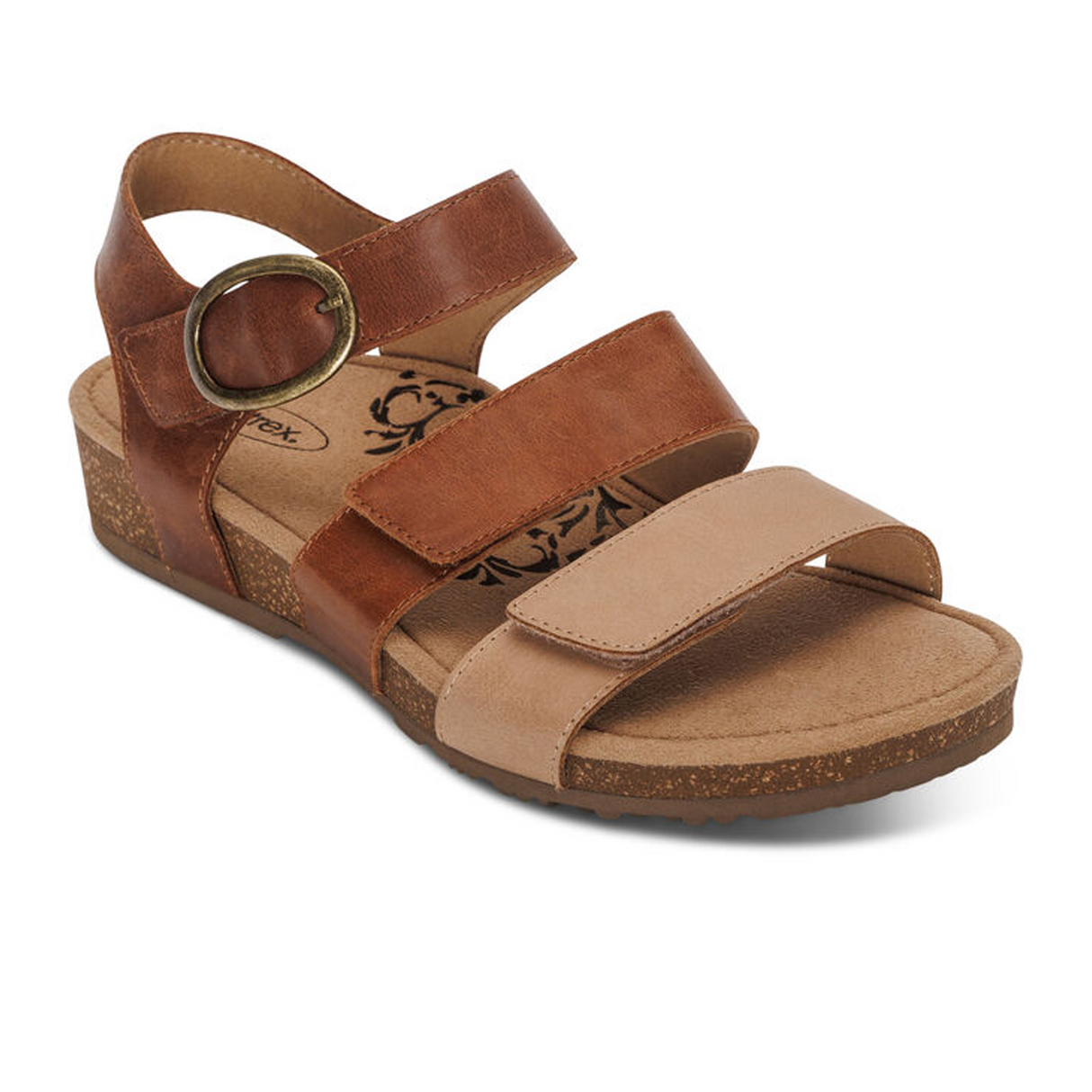Aetrex Lilly Backstrap Sandal (Women) - Walnut Sandal - Backstrap - The Heel Shoe Fitters