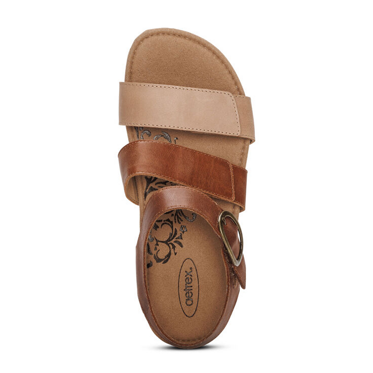 Aetrex Lilly Backstrap Sandal (Women) - Walnut Sandal - Backstrap - The Heel Shoe Fitters