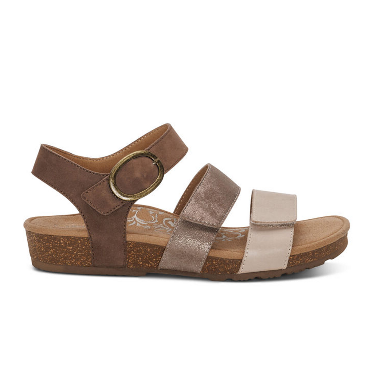 Aetrex Lilly Backstrap Sandal (Women) - Taupe Sandal - Backstrap - The Heel Shoe Fitters