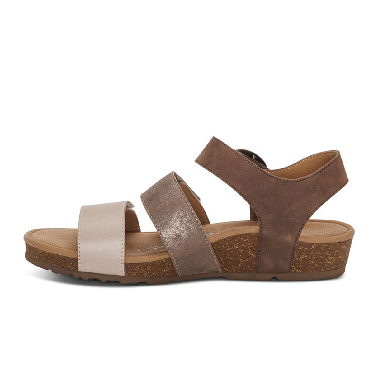 Aetrex Lilly Backstrap Sandal (Women) - Taupe Sandal - Backstrap - The Heel Shoe Fitters