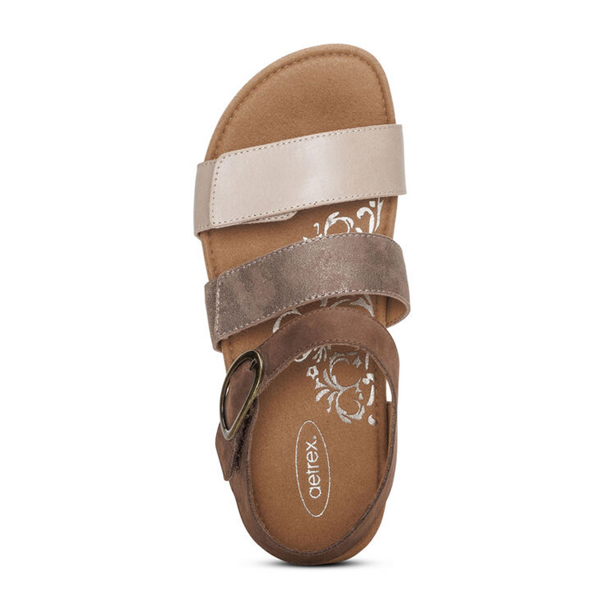 Aetrex Lilly Backstrap Sandal (Women) - Taupe Sandal - Backstrap - The Heel Shoe Fitters