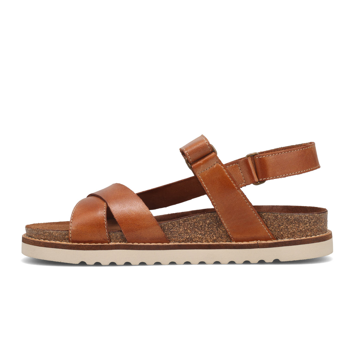 Taos Sideways Backstrap Sandal (Women) - Caramel Sandal - Backstrap - The Heel Shoe Fitters